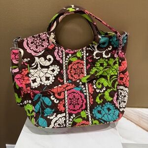 Vera Bradley Lola Two Way tote with matching glass case and wallet